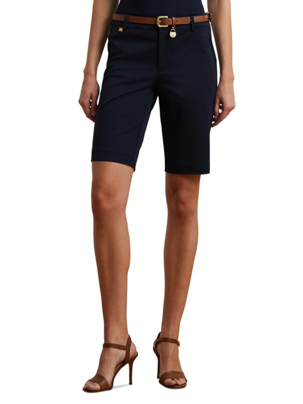 Ralph Lauren Women's Navy Bermuda Shorts - Classic Tailored Fit Size 12 NWT